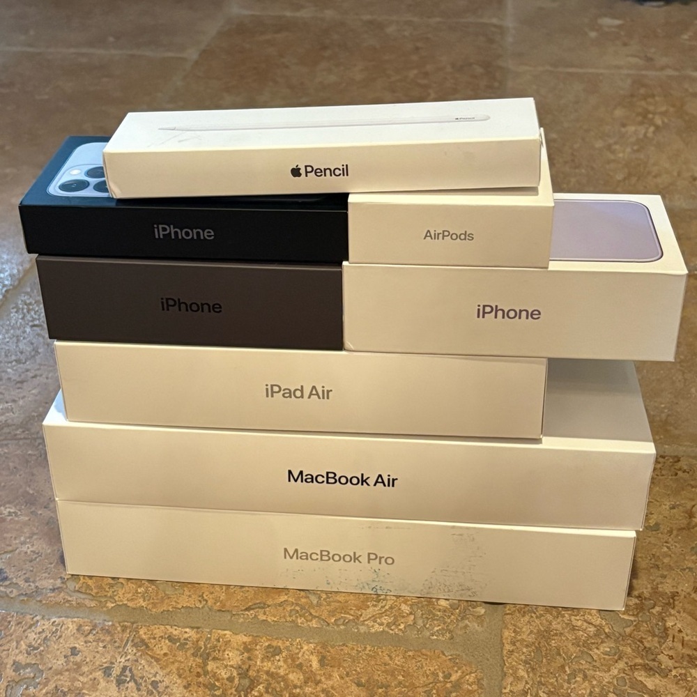 Apple *EMPTY Boxes Only* MacBook Air/Pro IPhone Pencil AirPods iPad Air-8 Boxes